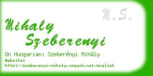 mihaly szeberenyi business card